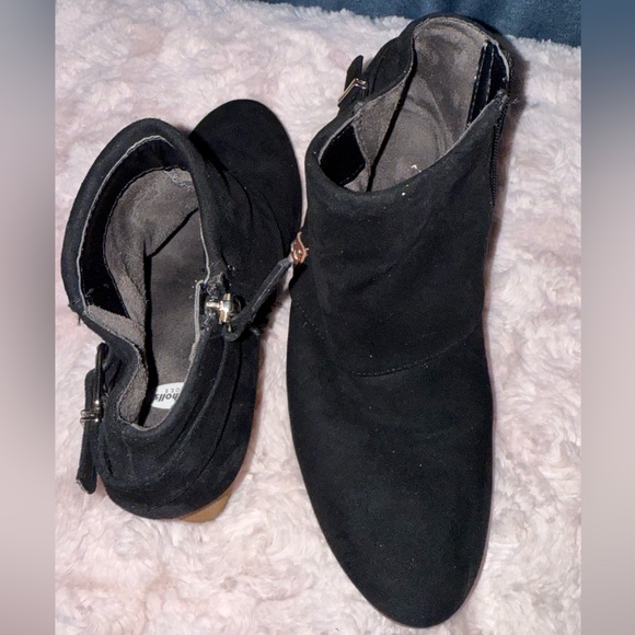 Dr. Scholl's Women's Create Ankle Wedge Heel Booties Boot Black Suede Size 7.5M - Picture 10 of 16